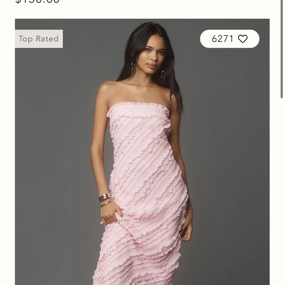 Elegant Pink Strapless Dress